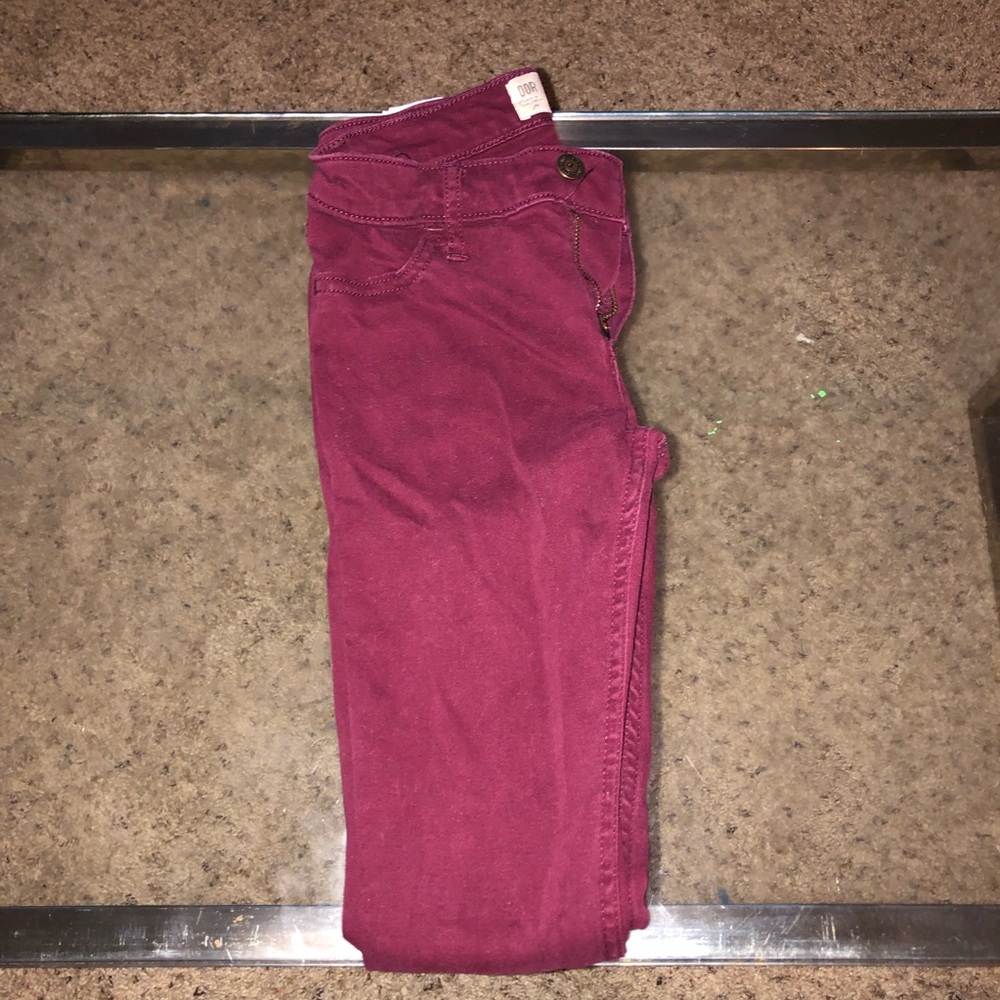 Maroon skinny jeans